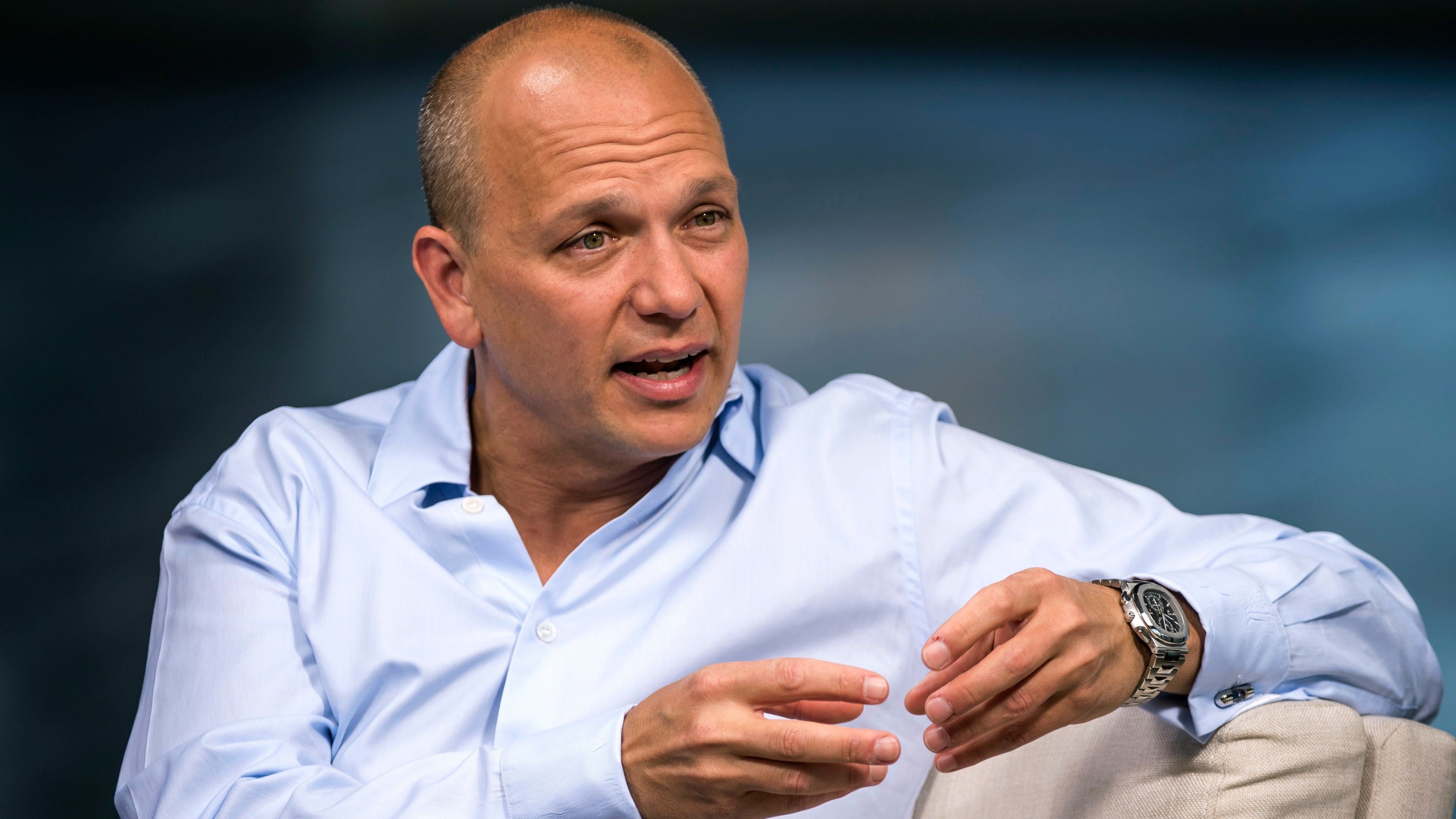 Tony Fadell, founder and chief executive officer of Nest Labs Inc., speaks during a Bloomberg Studio 1.0 interview in San Francisco, California, U.S., on Wednesday, July 29, 2015. Nest Labs Inc. designs and manufactures wifi enabled learning and programmable devices such as thermostats, smoke detectors and security cameras for the home. Photographer: David Paul Morris/Bloomberg  *** Local Caption *** Tony Fadell